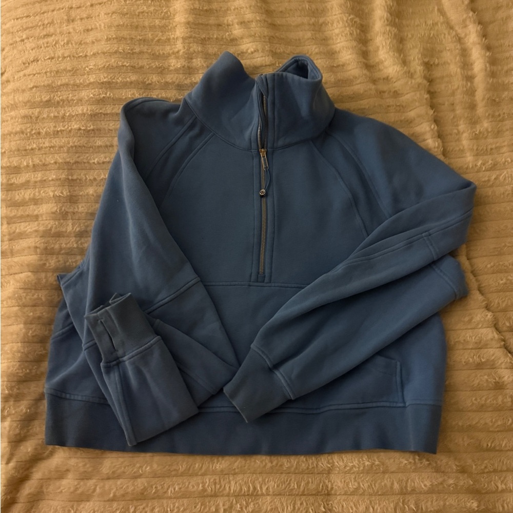 lululemon athletica Blue scuba funnel neck